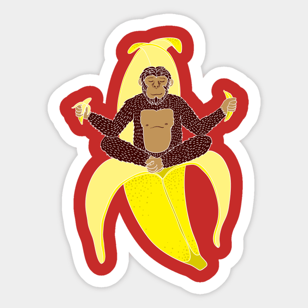 Zen monkey Sticker by BananaPrints